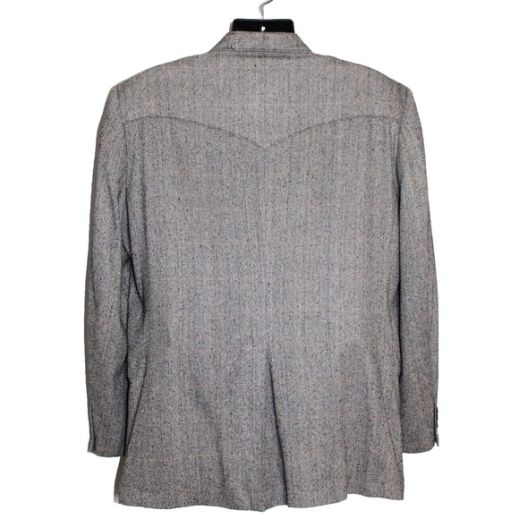 Classic Circle S Dallas Men's Tweed Blazer Silk Lining Gray Wool Blend Size 48L - Picture 4 of 6